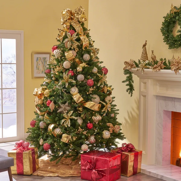 7' Pre-Lit Full Norway Spruce Artificial Christmas Tree - Clear Lights