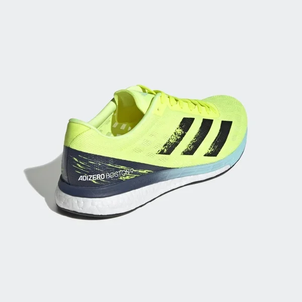 Adidas Adizero Boston 9 Shoes - Men's - Solar Yellow - Core Black, Blue - 8.5