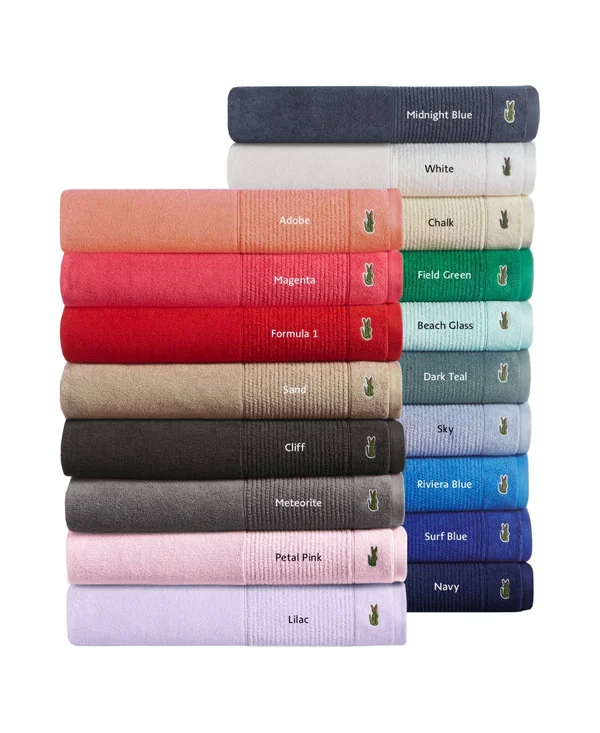 Lacoste Legend Supima 100pct Cotton Bath Towel, Meteorite