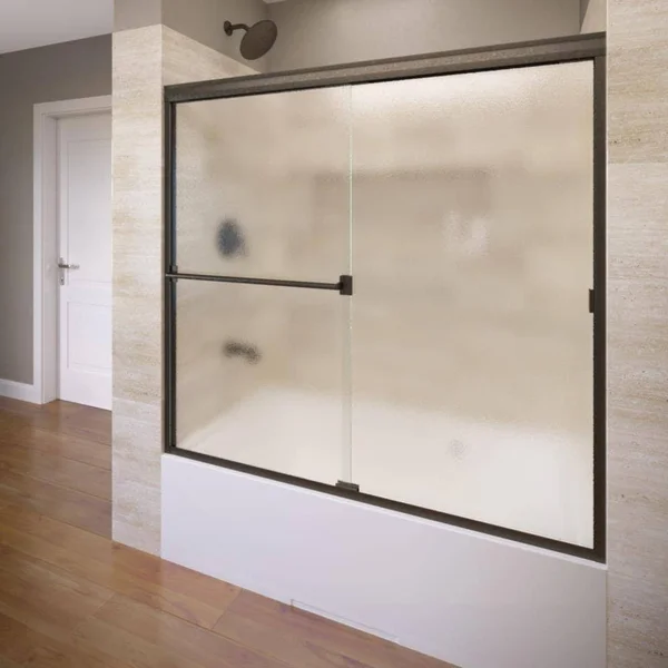 Basco A0043-60OB Classic 57x22 High x 60x22 Wide Bypass Framed Tub Door with Obscure Oil Rubbed Bronze