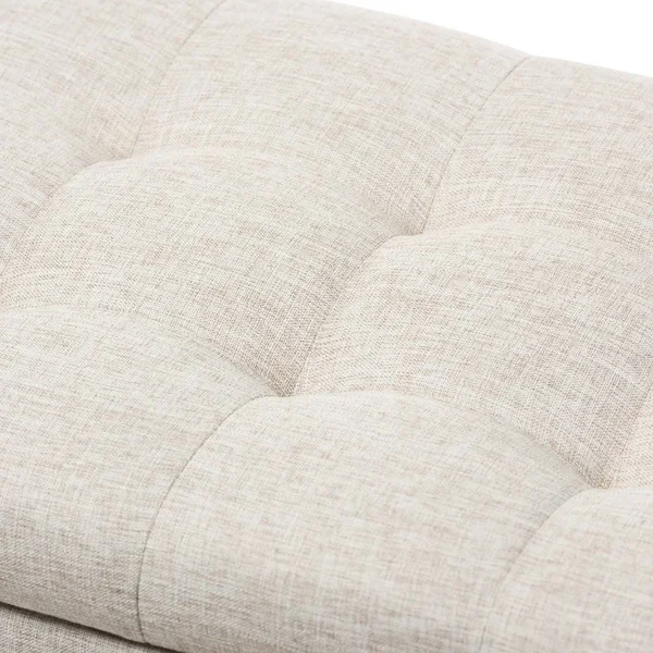 Baxton Studio Alcmene Modern and Contemporary Beige Fabric Upholstered Grid-Tufting Storage Ottoman Bench