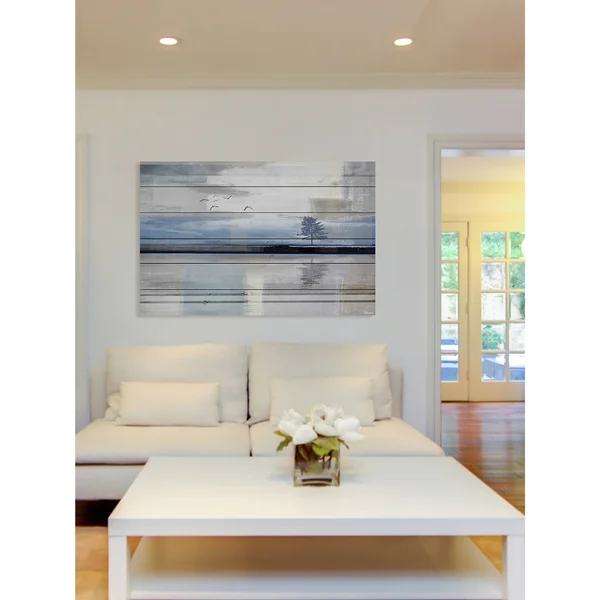Parvez Taj - &Shimmering Reflection& Painting Print on White Wood 36 x 24
