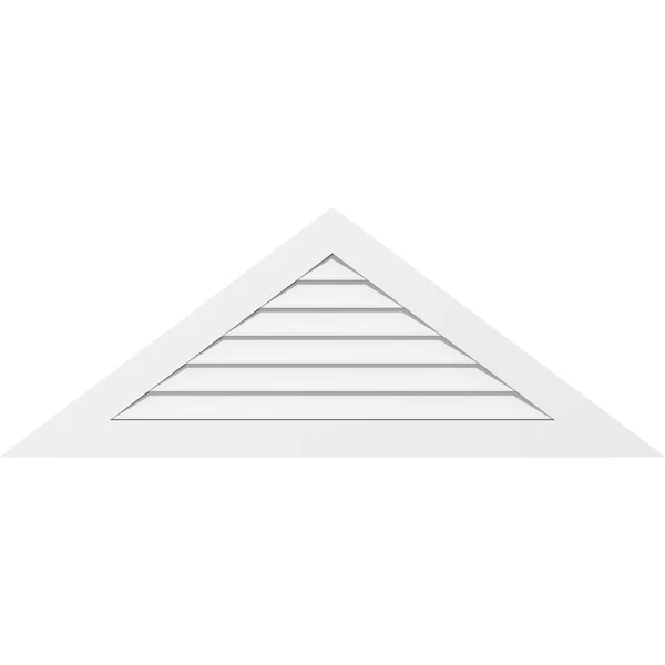 Ekena Millwork GVPTR50X1701SN 50x22W x 16-5/8x22H Triangle Surface Mount PVC Gable Vent 8/12 Pitch: Non-Functional, w/ 3-1/2x22W