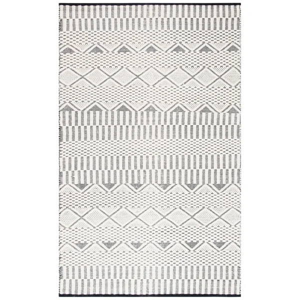 Safavieh Natura Rug Collection NAT853A - Ivory - Black - 9& x 12&