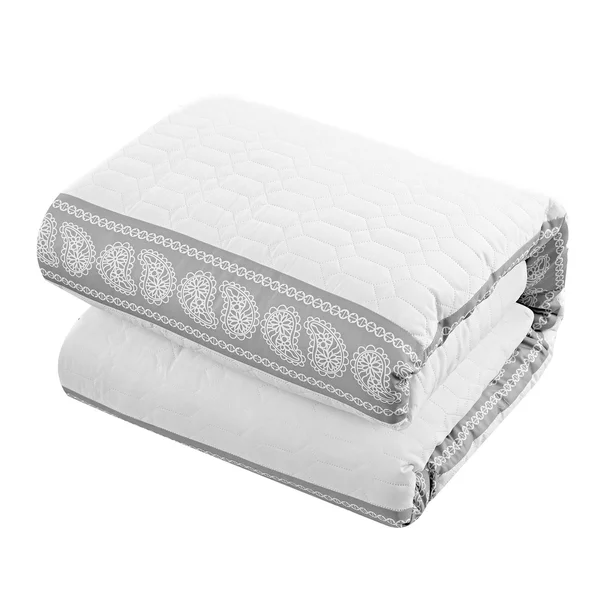 Chic Home Mason 8 Piece Hotel Collection Paisley Comforter Set, Size Queen, White