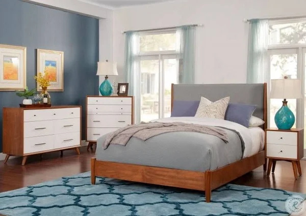 Alpine Furniture Flynn Acorn White Mirror