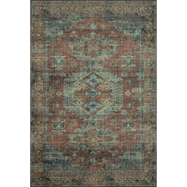 Alexander Home Leanne Traditional Distressed Printed Area Rug - 2&-6x22 x 12& Runner