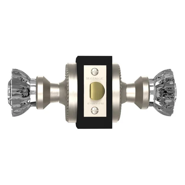 Nostalgic Warehouse Rope Rosette Passage Crystal Knob-Satin Nickel