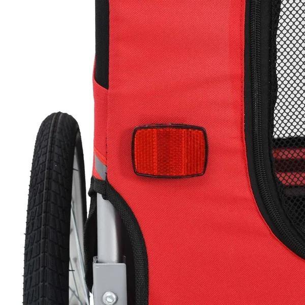 vidaXL Dog Bike Trailer Red and Black
