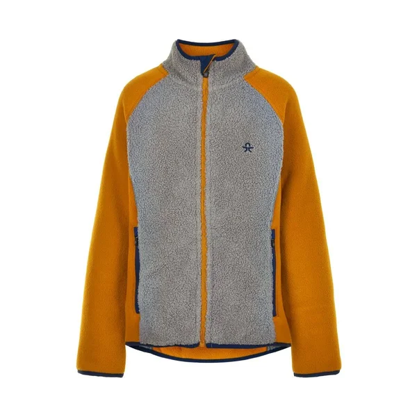 Color Kids Kids Fleece Jacket Yellow-grey - Kids Fleece Jacket, Size 110 - Color Honey Ginger