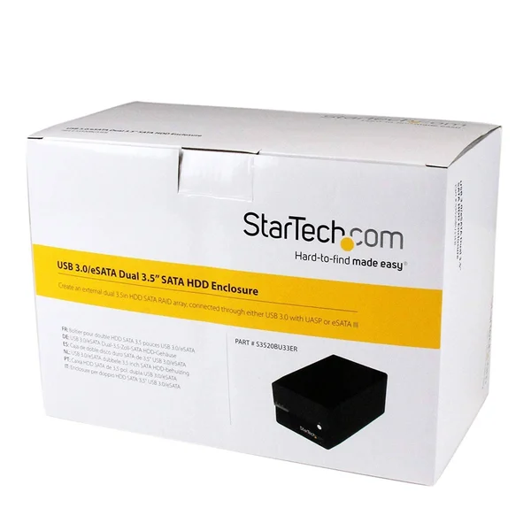 StarTech.com USB 3 eSATA Dual 3.5x22 SATA III HDD RAID Enclosure UASP Hard drive array - 2-bay