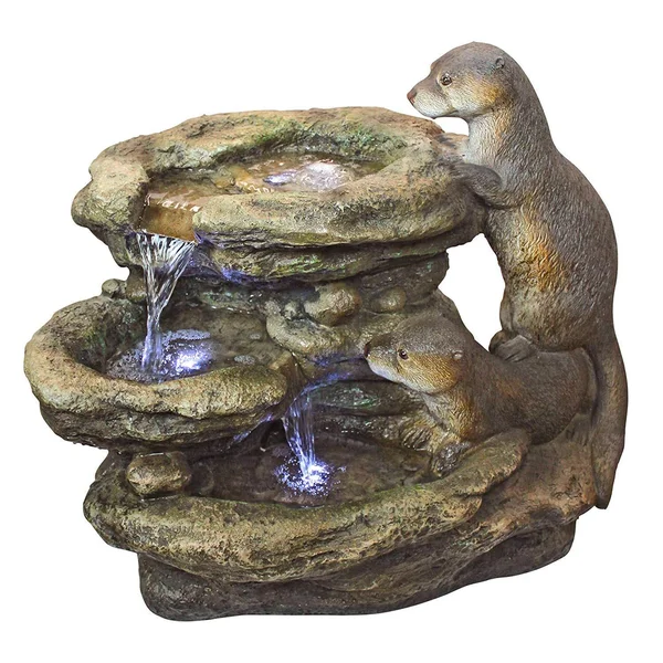Design Toscano Bright Waters Otters Garden Fountain
