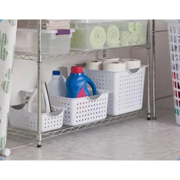 Sterilite Large Ultra Plastic Storage Bin Organizer Basket White 42 Pack