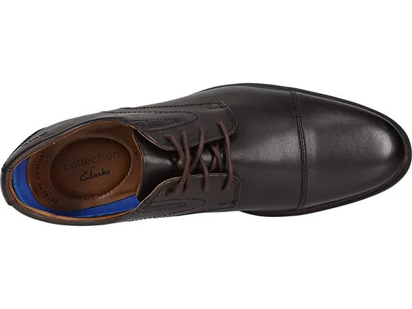 Clarks Whiddon Cap Men's Shoes Dark Brown Leather : 14 D - Medium