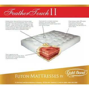 Gold Bond Feather Touch 7x22 Futon Mattress Size: King, Color: Burgundy