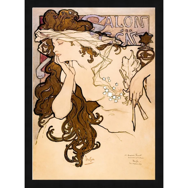 18x22x23x22 Salon des Cent Poster by Alphonse Mucha Framed Wall Art Multi-Color - BH58757p114-1419