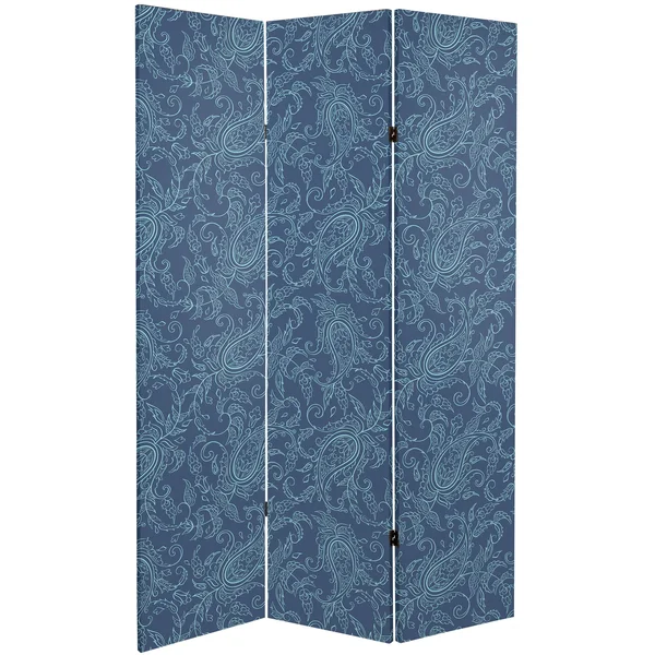 Oriental Furniture 6 ft. Tall Double Sided Floral Wallpaper Canvas Room Divider