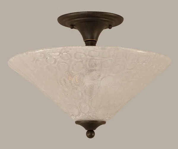 Toltec Lighting-121-DG-411-Two Light Semi-Flush Mount Dark Granite Finish with Italian Bubble Glass