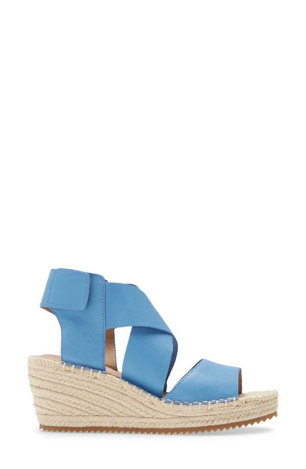 Eileen Fisher Willow Espadrille Platform Wedge Sandals - Black