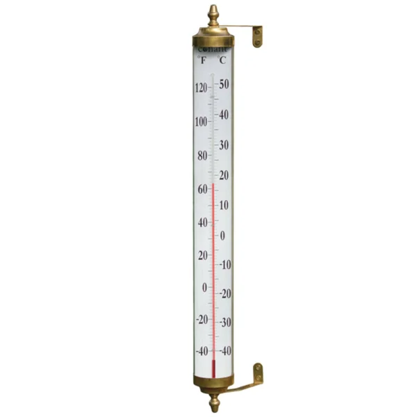 4x22 Gold and White Glass Tube Window Thermometer