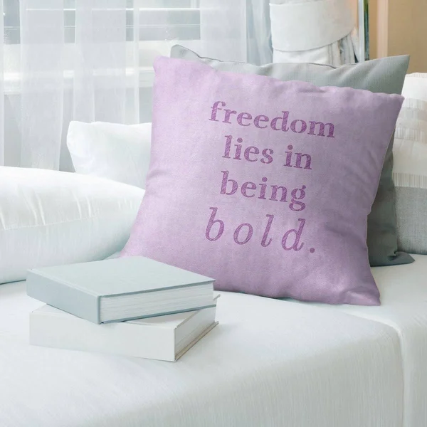 Quotes Handwritten Be Bold Inspirational Quote Pillow-Faux Linen - 14 x 14 - Square - Zipper Closure - Medium - Removable Cover