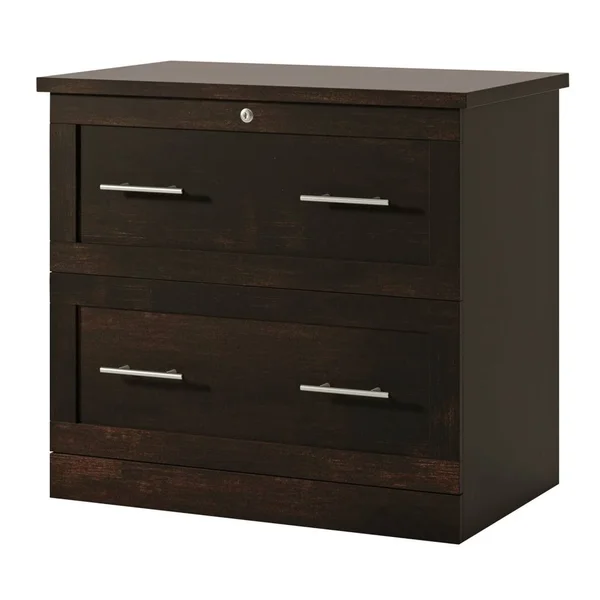Realspace 2-Drawer 30x22W Lateral File Cabinet, Peppered Black