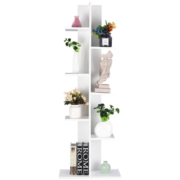 Costway Open Concept Plant Display Shelf Rack Storage Holder-White
