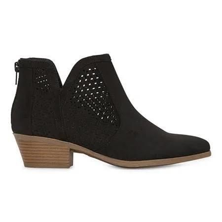 A.N.A Womens Lakewood Block Heel Booties - 9 Medium, Black