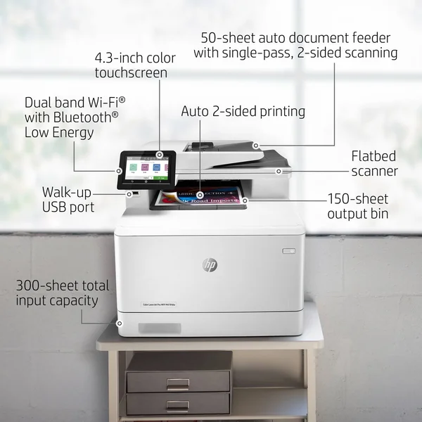 HP - LaserJet Pro M479fdw Wireless Color All-in-One Laser Printer - White