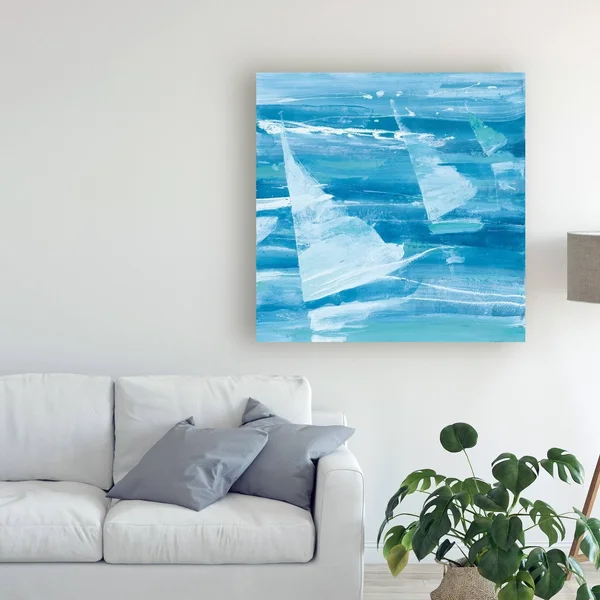 Albena Hristova 'Summer Sail II Blue' Canvas Art 18x18