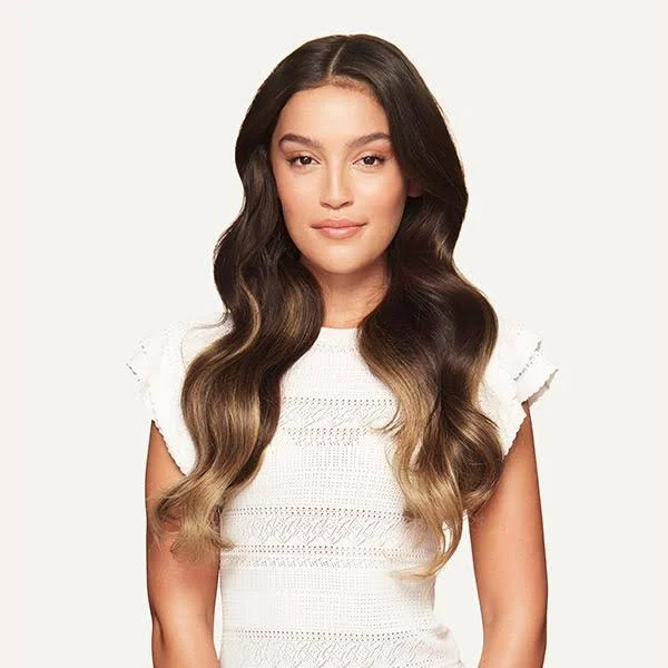 20x22 Seamless Dark Brown Balayage Clip-ins - 20x22 (180g), Dark Brown Balayage, 20x22 180g, Luxy Hair Extensions