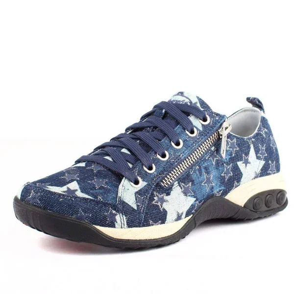 Therafit Sienna Women's Side Zip Sport Casual Shoe - Dark Denim - Size 8 - for Plantar Fasciitis/Foot Pain