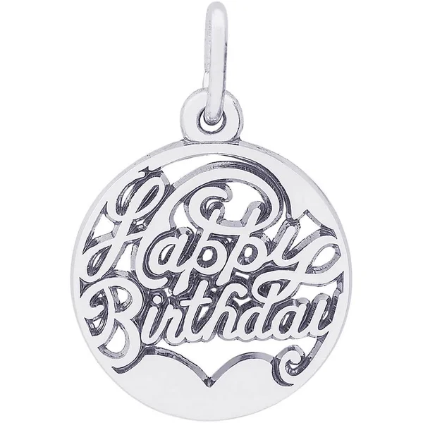 Rembrandt Happy Birthday Charm - 14K White Gold