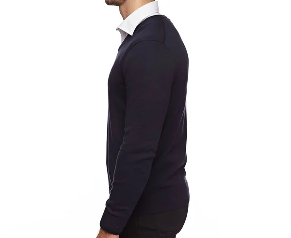 Polo Ralph Lauren Mens Pima Cotton V-Neck Sweater (Large - Navy Blue)