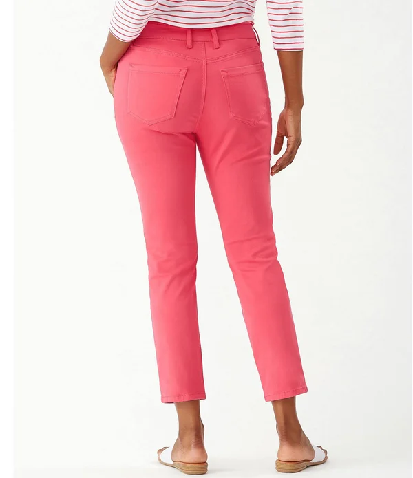 Tommy Bahama Boracay Beach Cotton-Blend Stretch Sateen Hi-Rise Ankle Jeans - Womens, 2, Radiant Sun