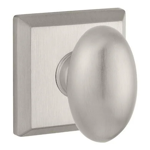Baldwin Ellipse Reserve Knob Traditional Square Rose Full Dummy Set Matte Antique Nickel