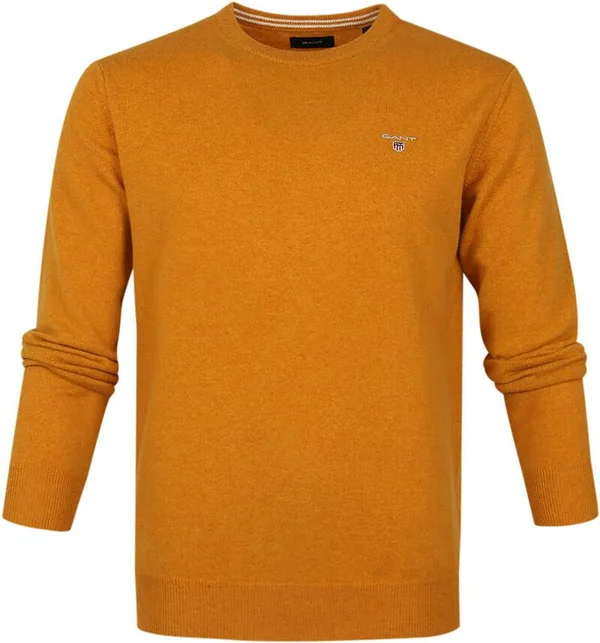 Gant Super Fine Lambswool Crew Neck Sweater, Orange