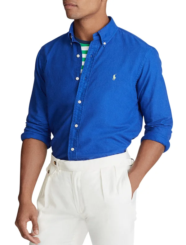 Polo Ralph Lauren Big & Tall Big Tall Long Sleeve Garment Dyed Oxford Men's Clothing Heritage Royal : 2XT