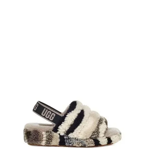 Ugg Women's Fluff Yeah Slide Cali Collage Shearling, Size 9