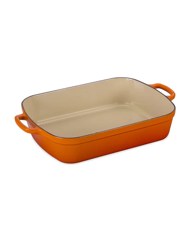 Le Creuset Signature 5.25-Quart Cast Iron Rectangular Roaster - White