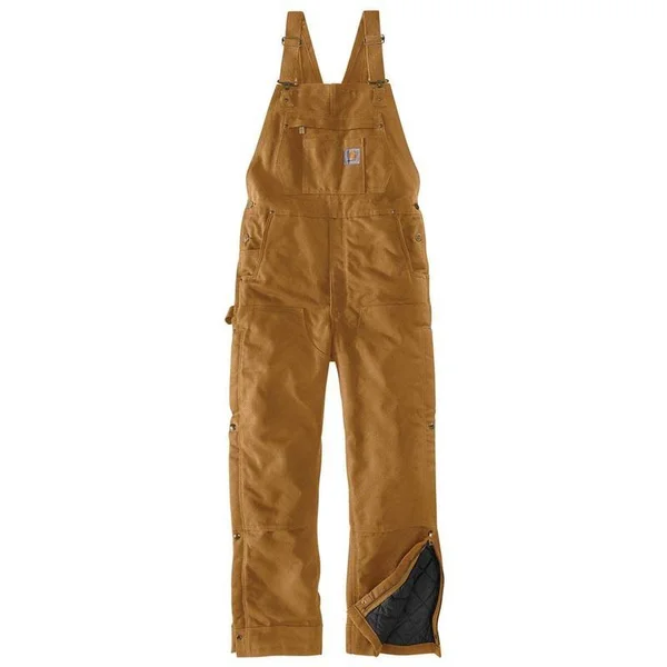 Carhartt Men's R41 Firm Duck Loose Fit Insulated Bibs, Factory 2nds