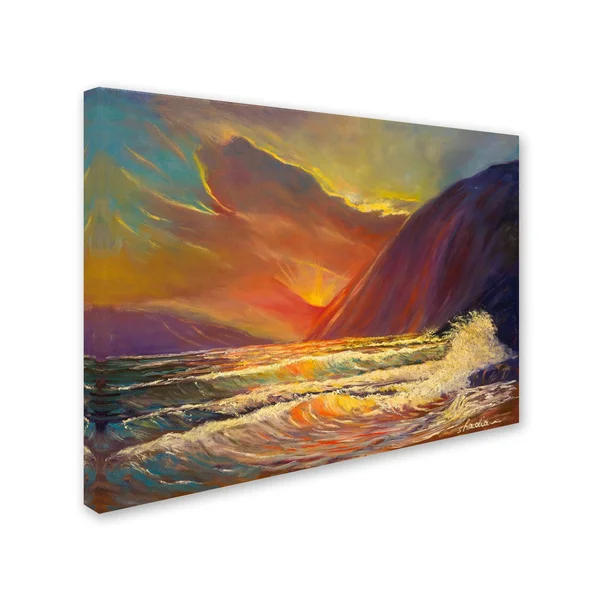 Trademark Fine Art Hawaiian Coastal Sunset Canvas Art by Manor Shadian - Size: 24 x 32