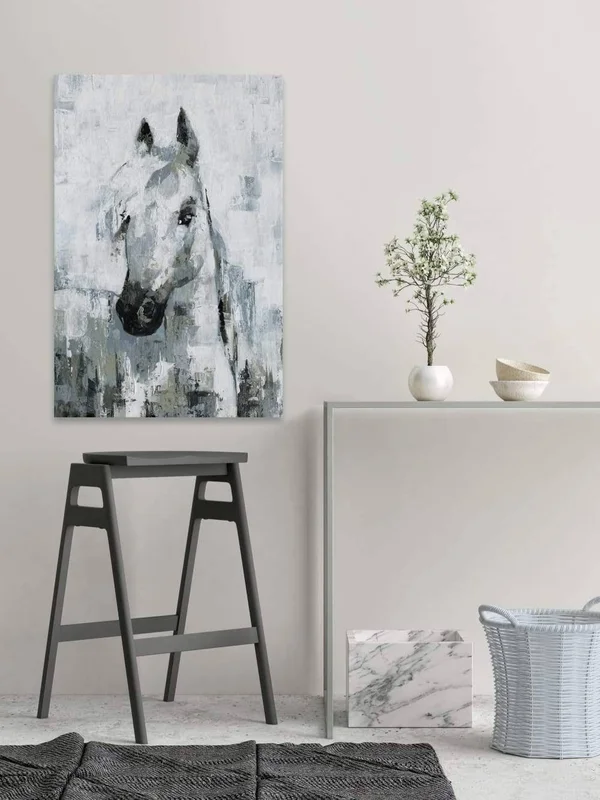 Marmont Hill Horse Portrait Canvas Wall Art, 24 inch x 16 inch, Size: 1.50 inch x 16.00 inch, White