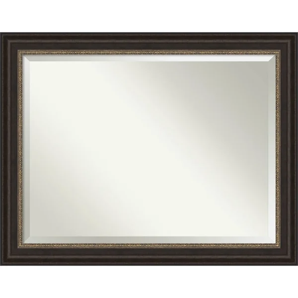 Amanti Art Impact 46x22 x 36x22 Framed Bathroom Vanity Mirror in Bronze