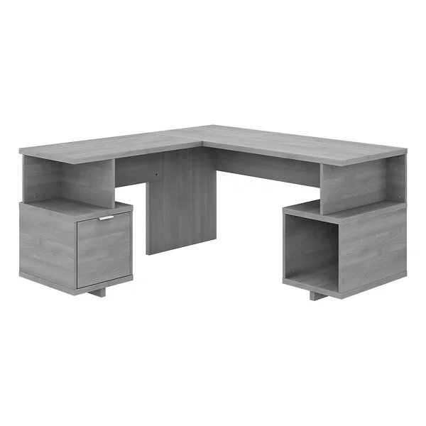kathy ireland Home Madison Avenue - Desk - L-shaped - modern gray