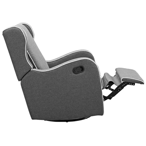 Rowe Upholstered Manual Reclining Glider Recliner (Color: Gray Linen)