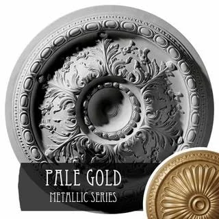28x22OD x 2 3/4x22P Stockport Ceiling Medallion (Fits Canopies Up to 6 1/4x22) Ekena Millwork Finish: Pale Gold