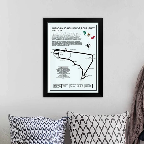 Autodromo Hermanos Rodriguez - Black Framed Wall Art, 18x24, Great Big Canvas