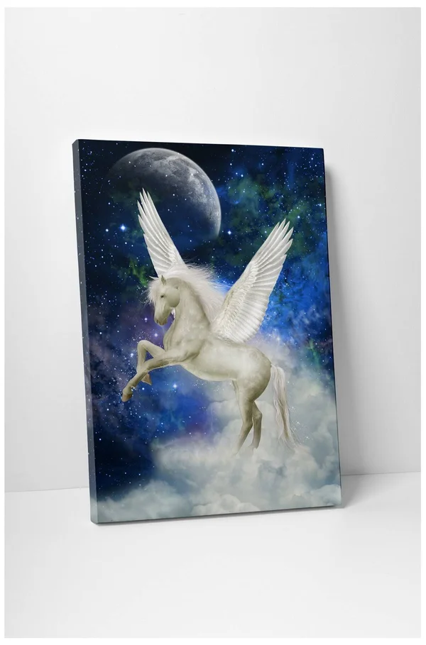 Pingo World 0722q9qt1oa Magic Unicorn III Children Kids Gallery Wrapped Canvas Wall Art - 20 inch x 16 inch, Variable, White