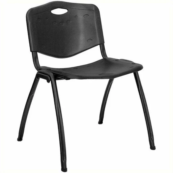 Scranton & Co Polypropylene Stacking Chair in Black